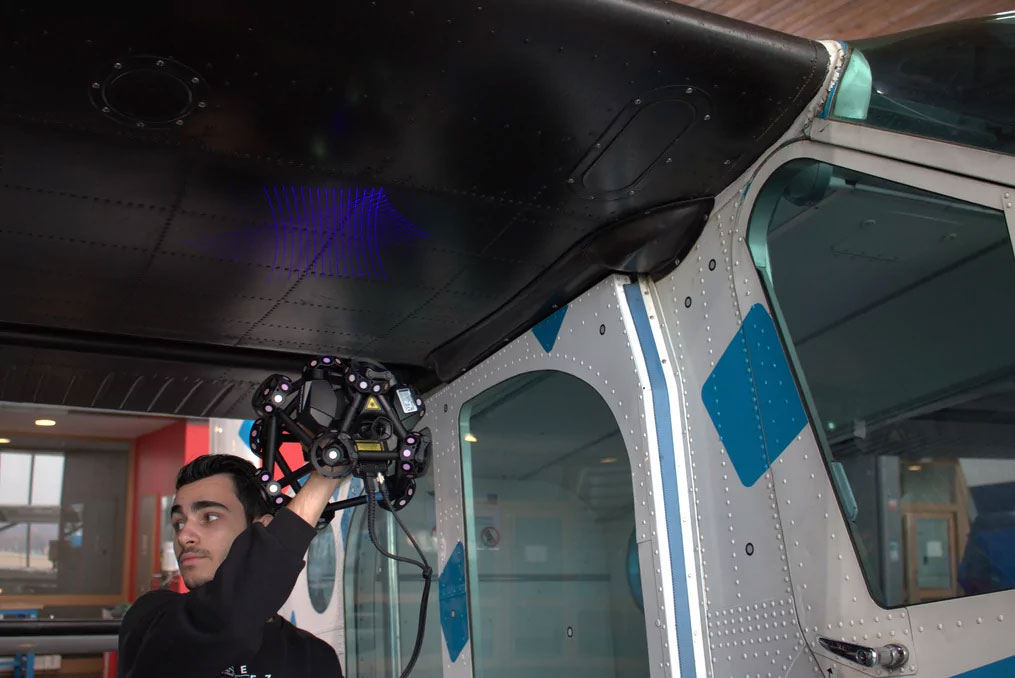 3D scanning of the aircraft with the MetraSCAN 3D scanner