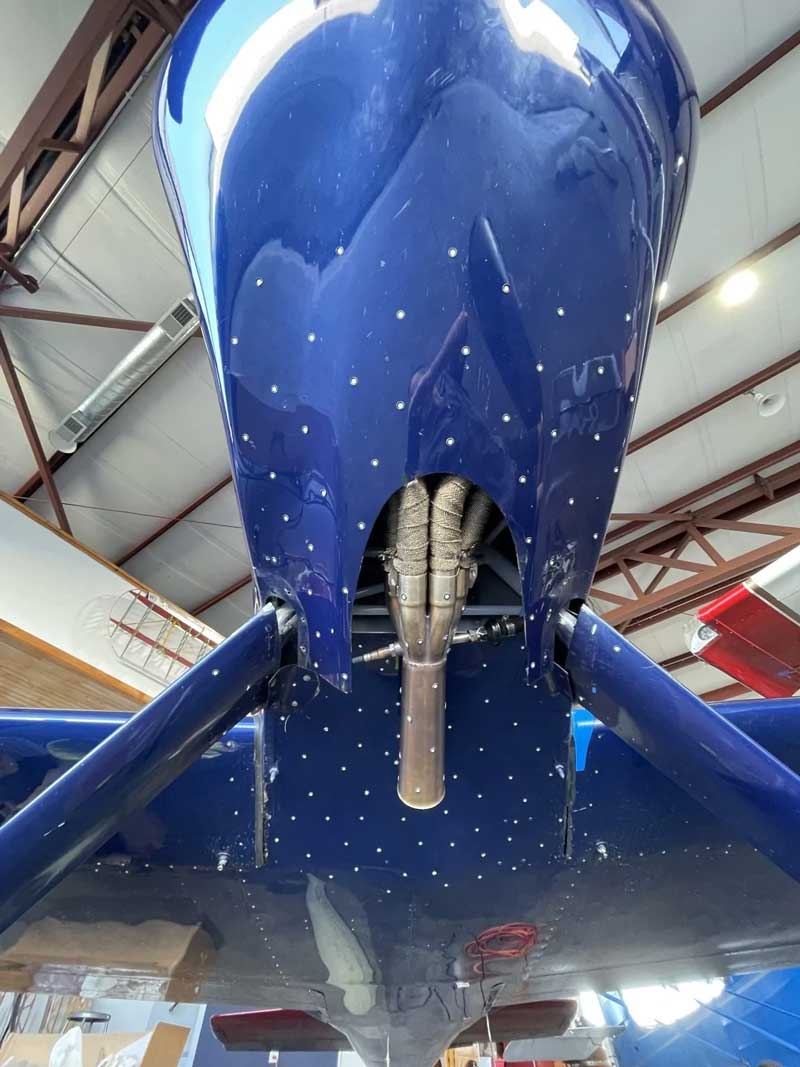 Underneath a small aircraft