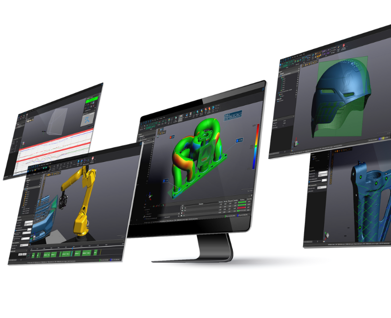 Computer screens displaying VXelements software
